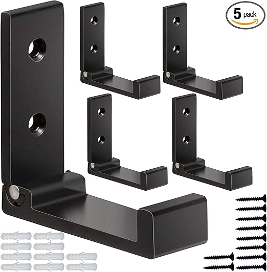 ZEYU Folding Wall-Mounted Coat Hooks — 5 Pack