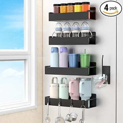 HuggieGems Magnetic Water Bottle Holder for Fridge — 4 Pack
